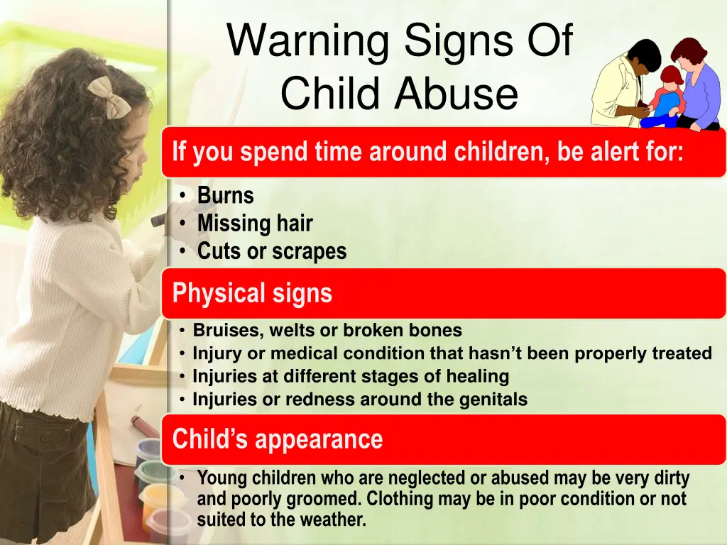 warning signs of child abuse