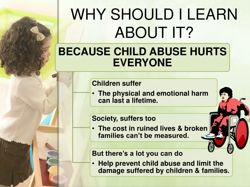 why should i learn about it because child abuse