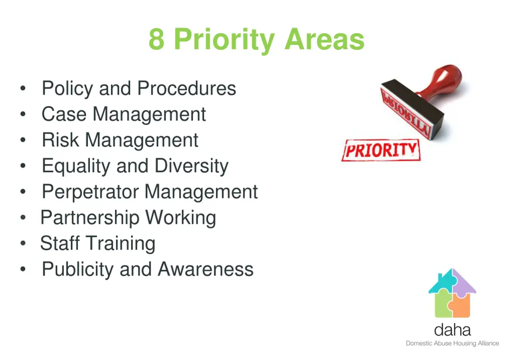 8 priority areas