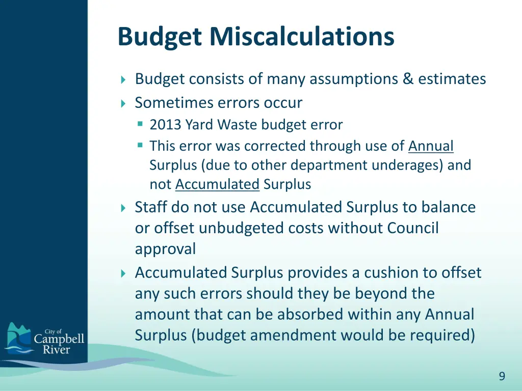 budget miscalculations