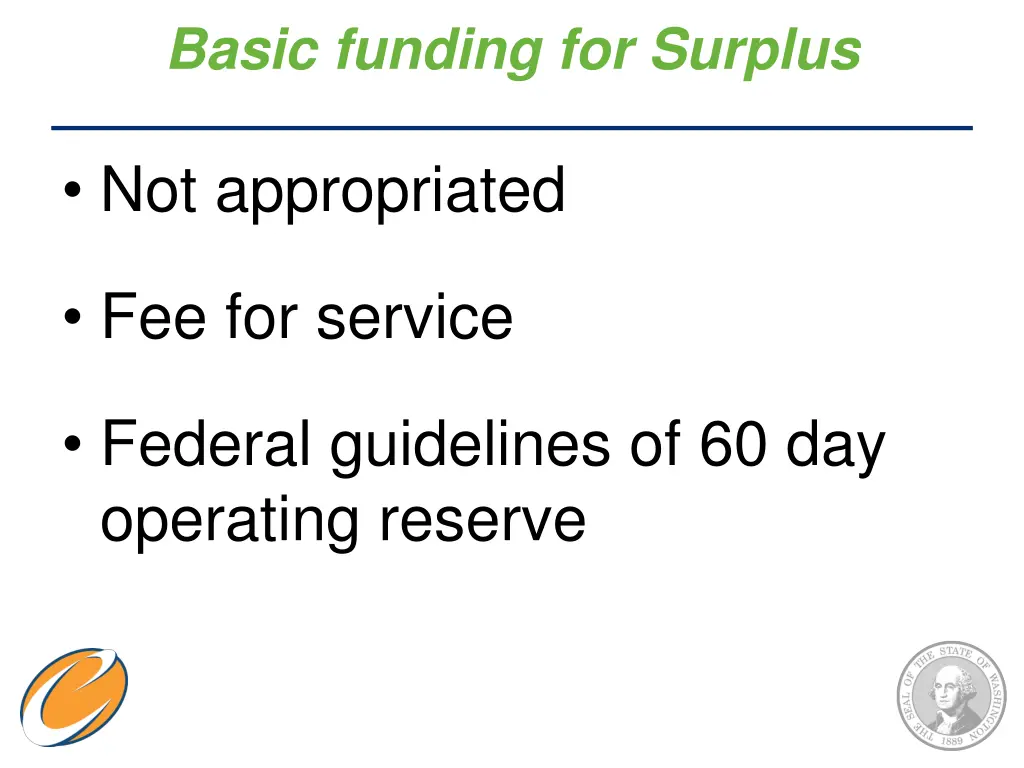 basic funding for surplus