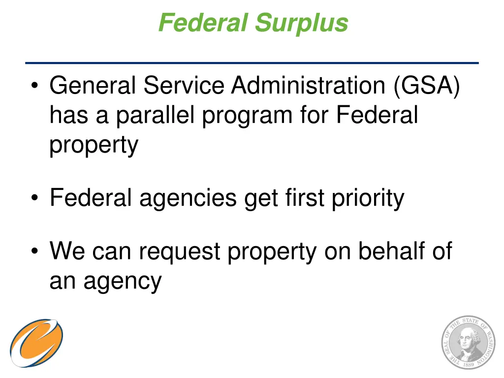 federal surplus