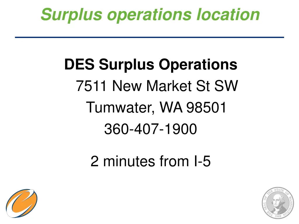 surplus operations location