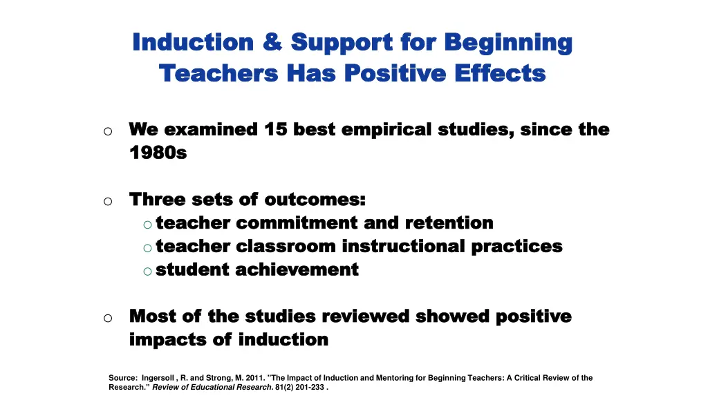 induction support for beginning induction support