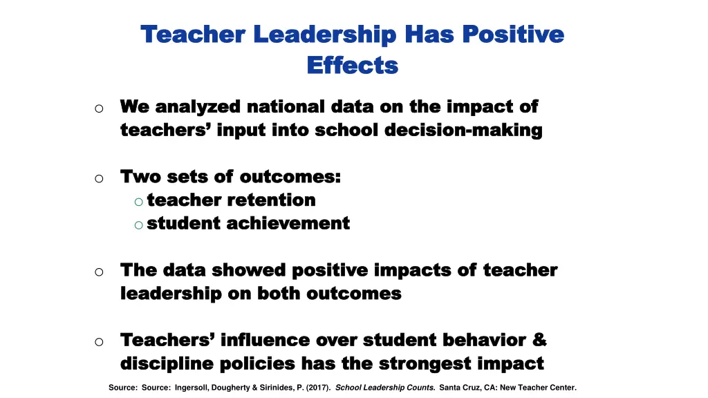 teacher leadership has positive teacher