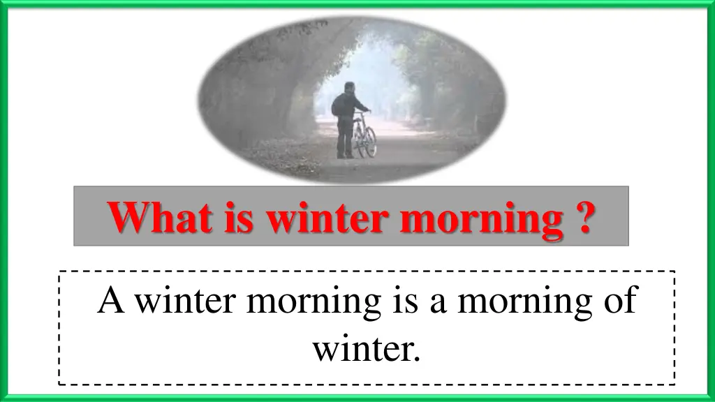 what is winter morning