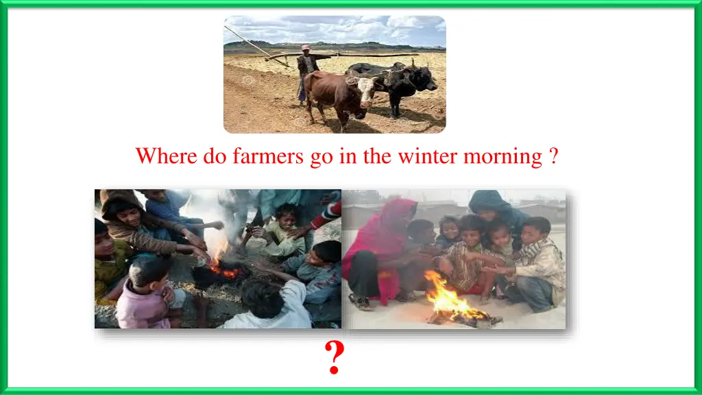 where do farmers go in the winter morning