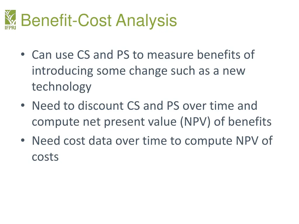 benefit cost analysis