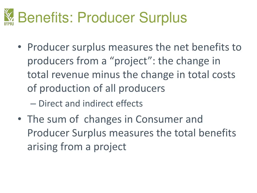 benefits producer surplus