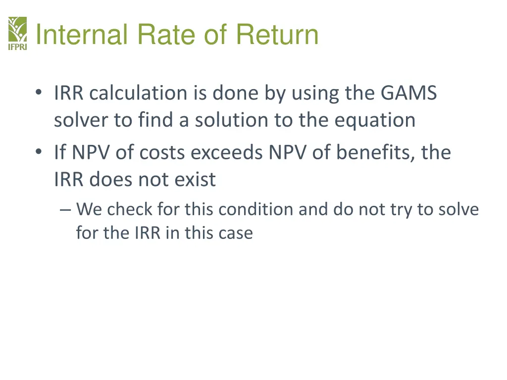 internal rate of return