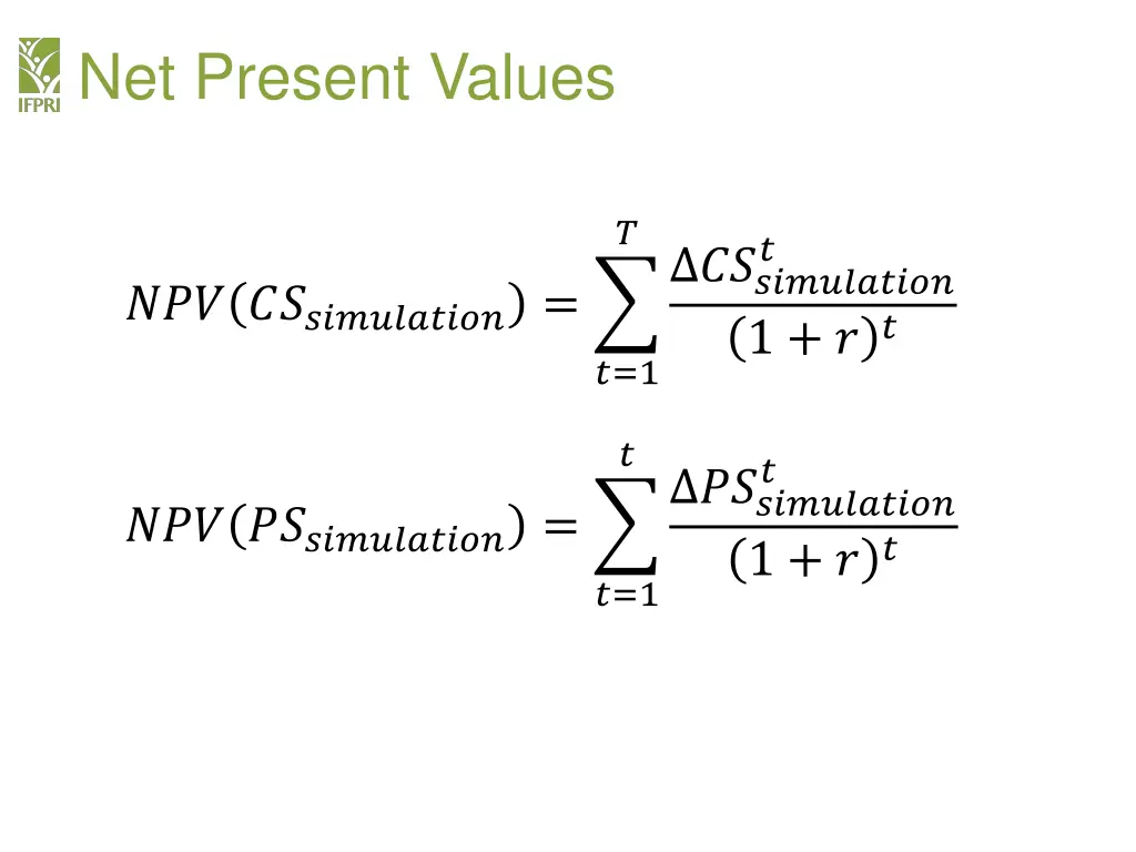 net present values