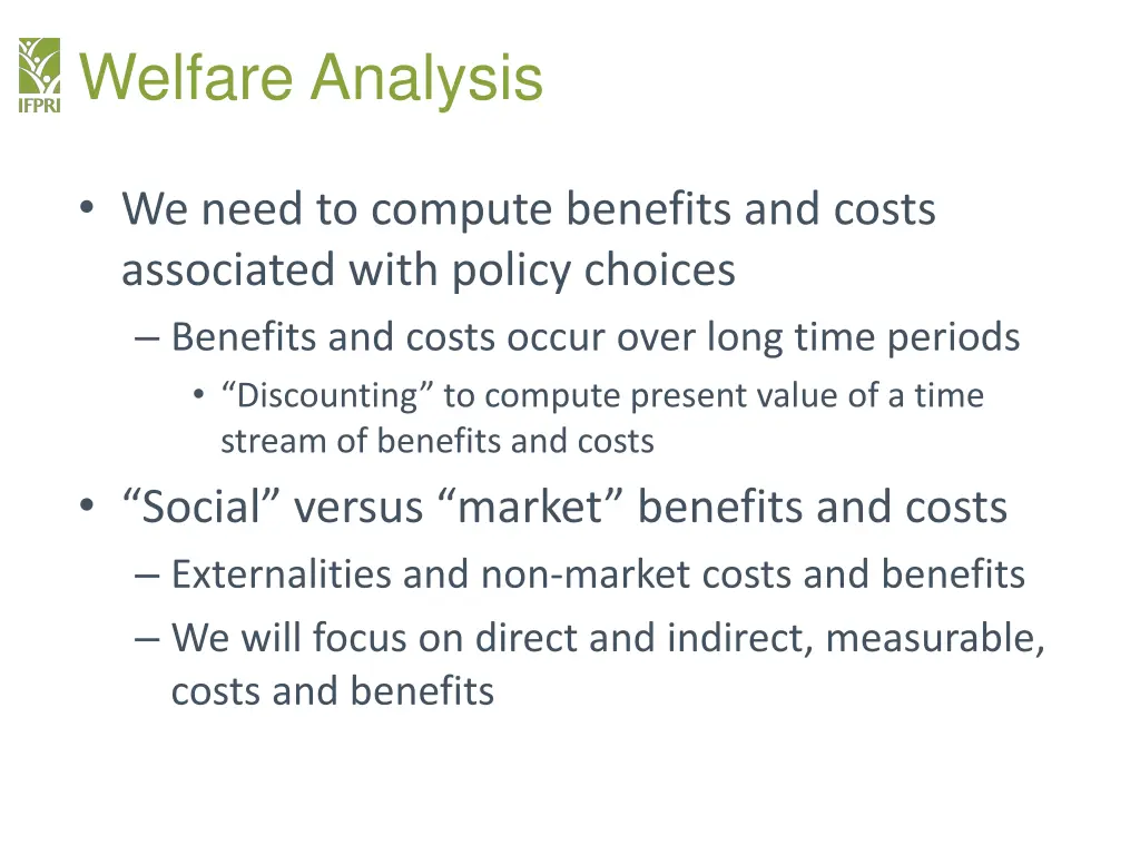 welfare analysis