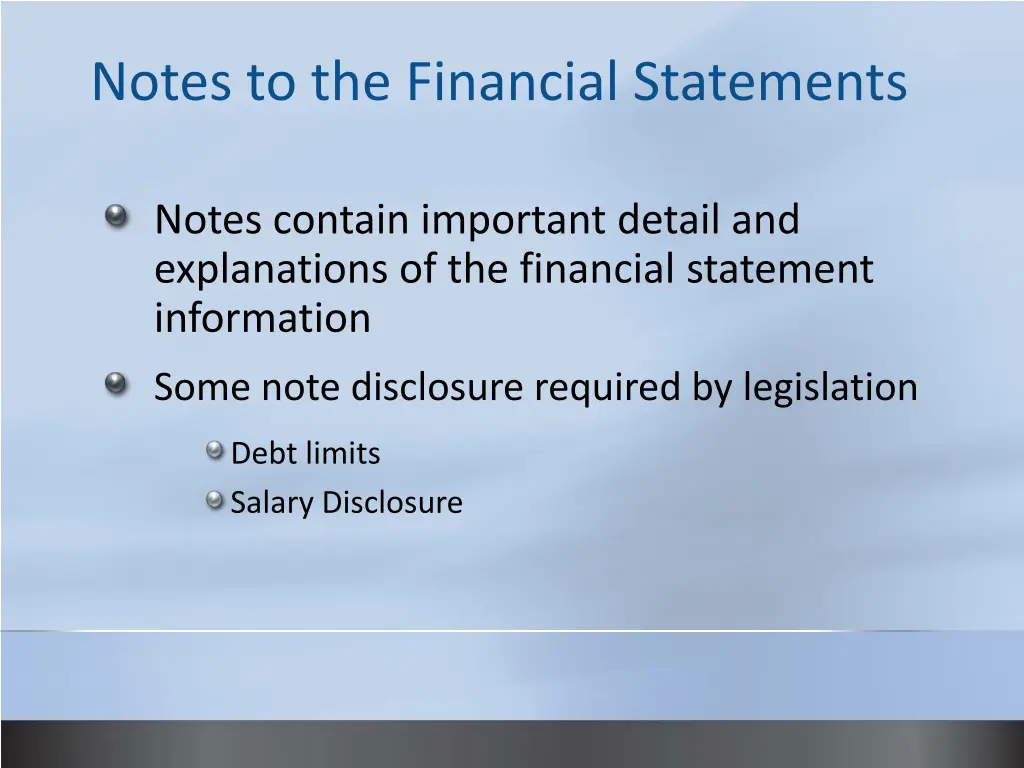 notes to the financial statements