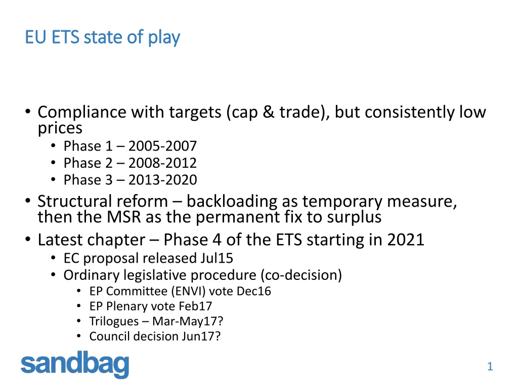 eu ets state of play eu ets state of play