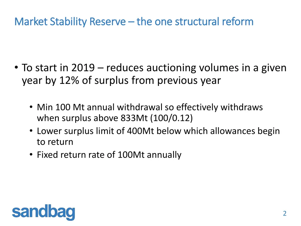 market stability reserve market stability reserve