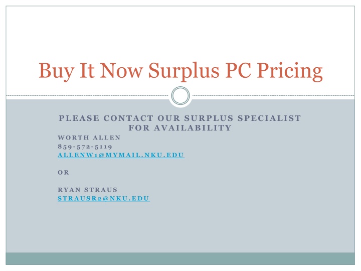 buy it now surplus pc pricing