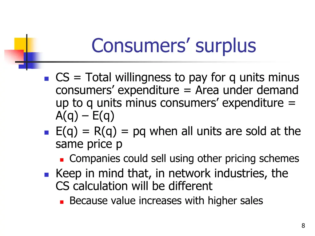 consumers surplus