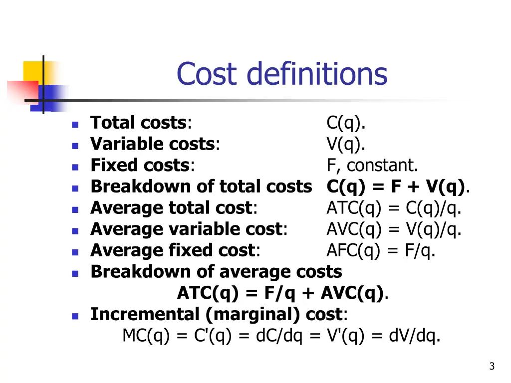 cost definitions