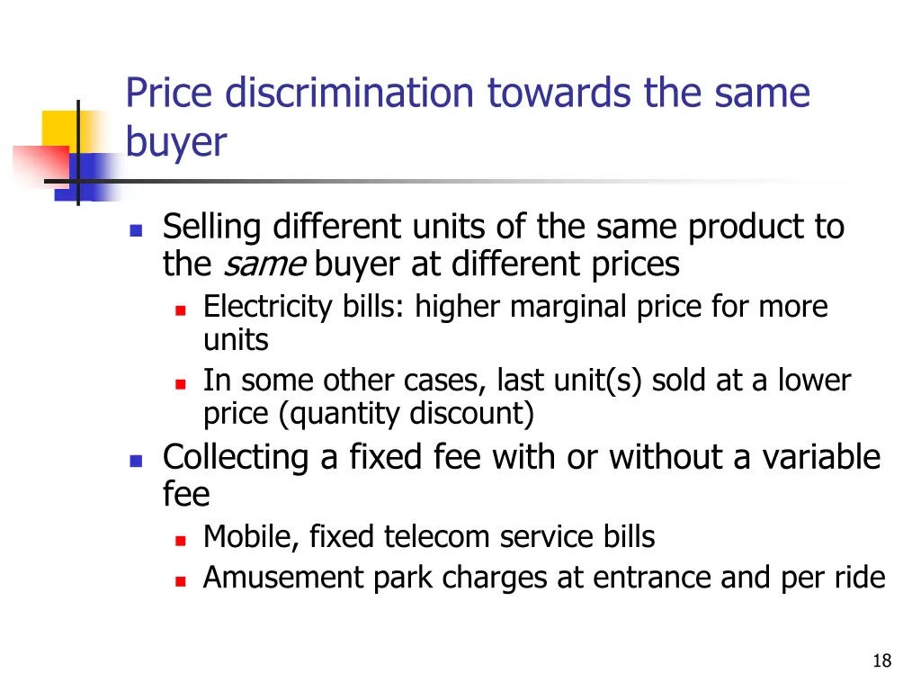 price discrimination towards the same buyer