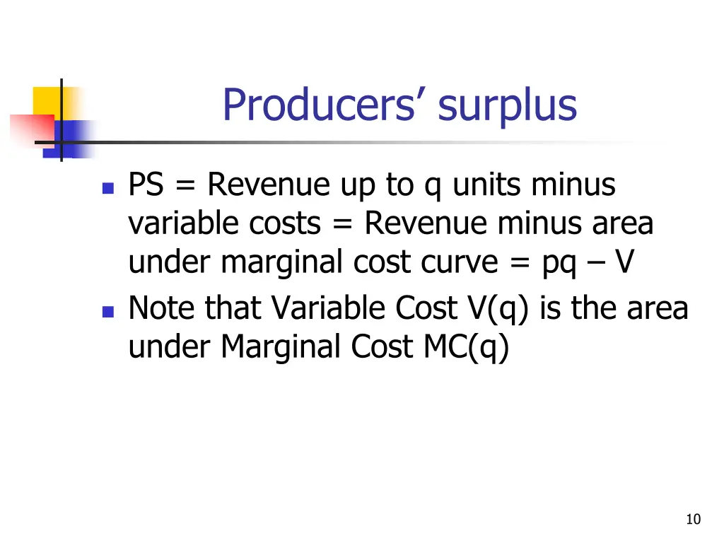 producers surplus