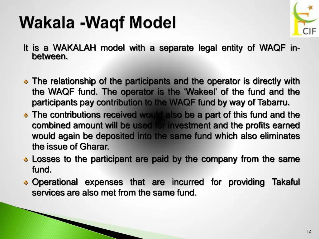 it is a wakalah model with a separate legal