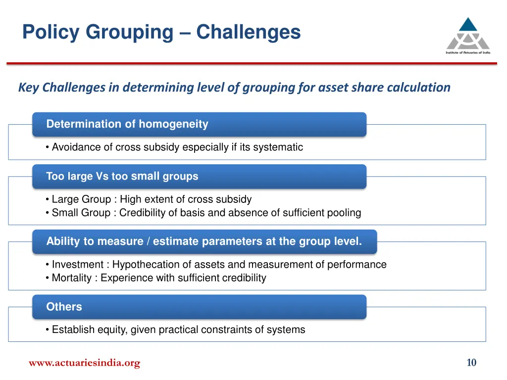 policy grouping challenges