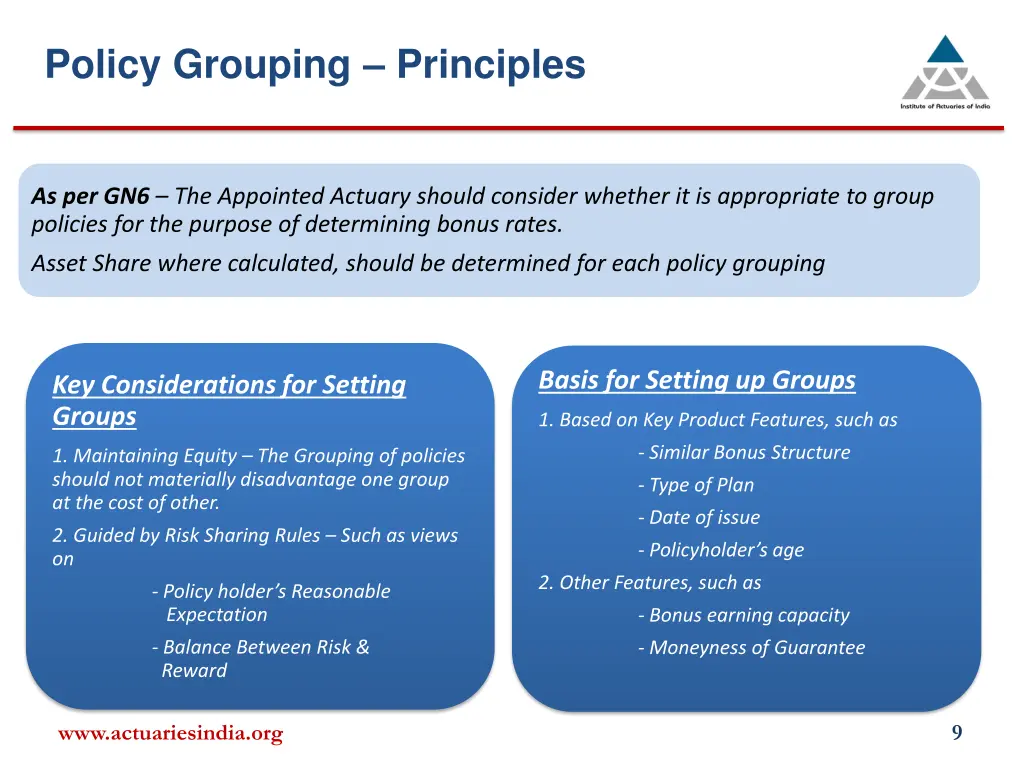 policy grouping principles