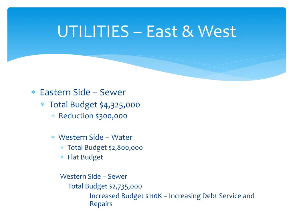 utilities east west 1