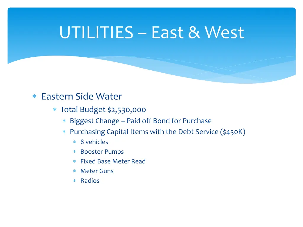 utilities east west