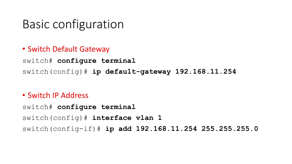 basic configuration