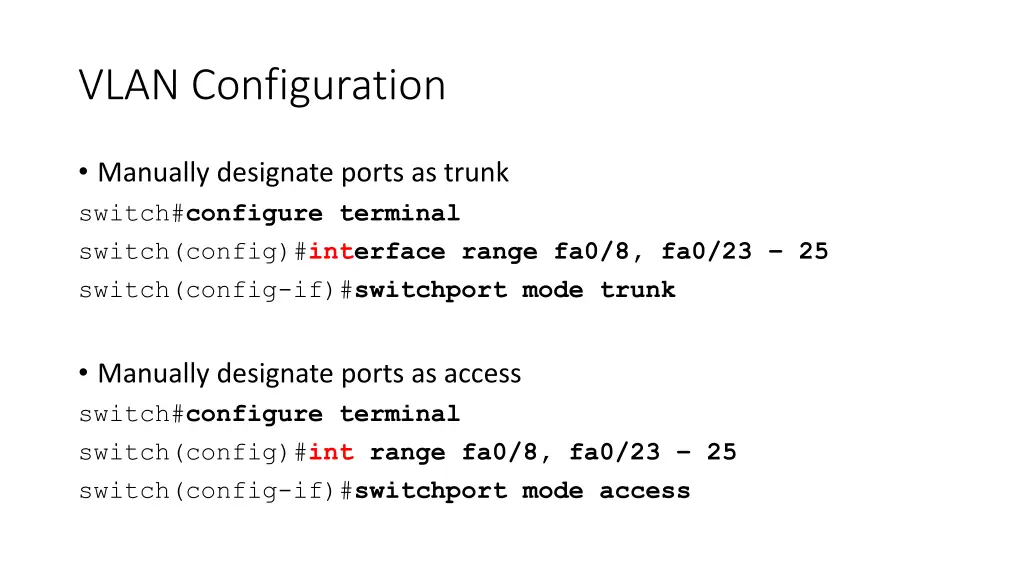 vlan configuration