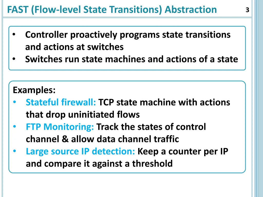 fast flow level state transitions abstraction