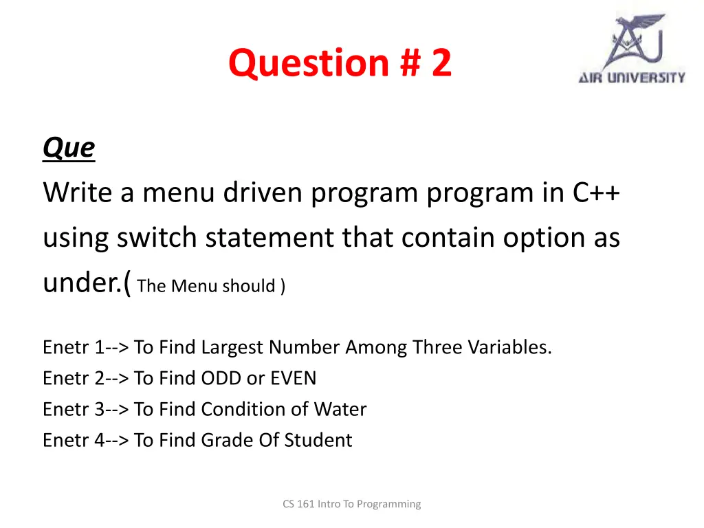 question 2