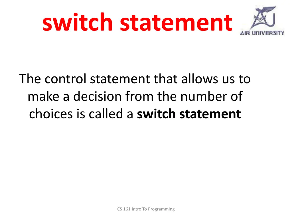 switch statement