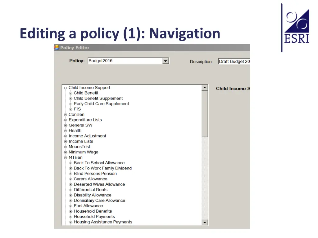 editing a policy 1 navigation