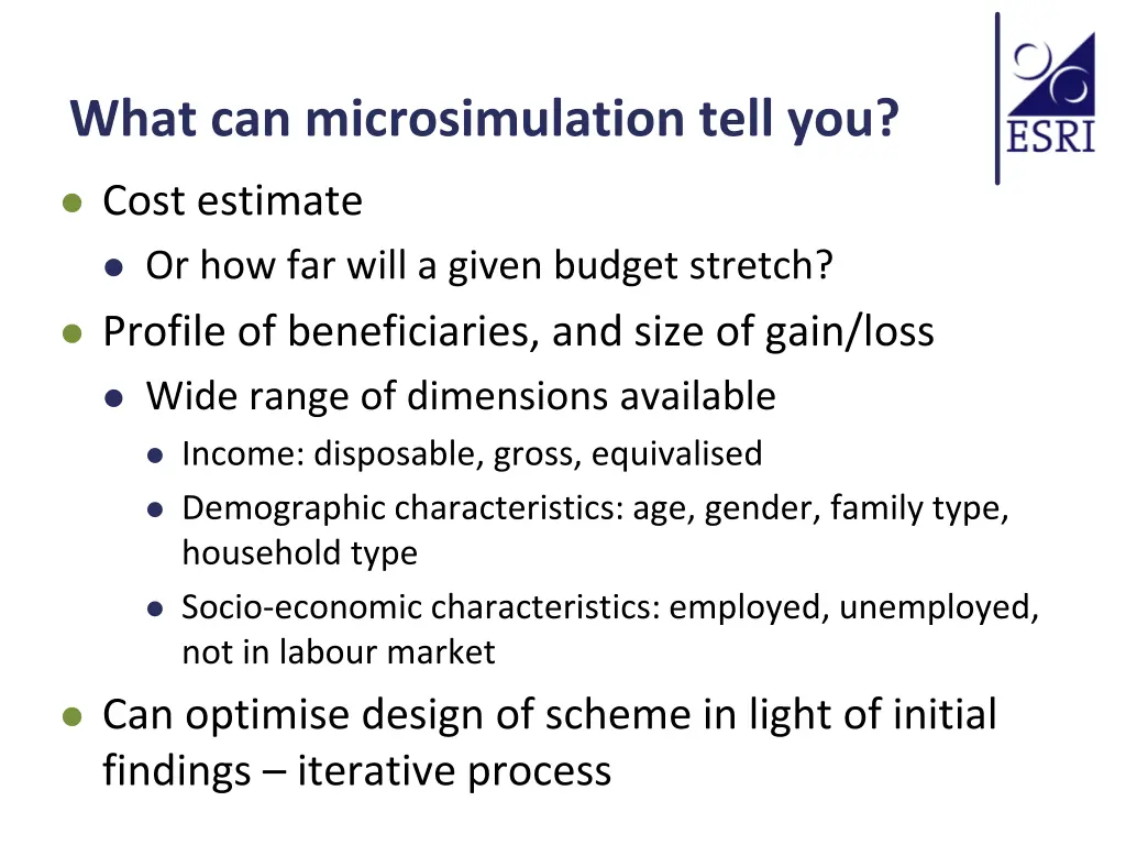 what can microsimulation tell you