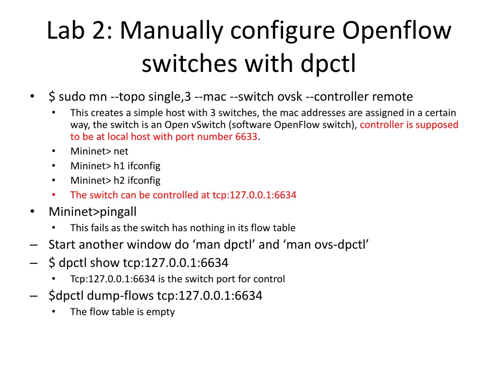 lab 2 manually configure openflow switches with 1