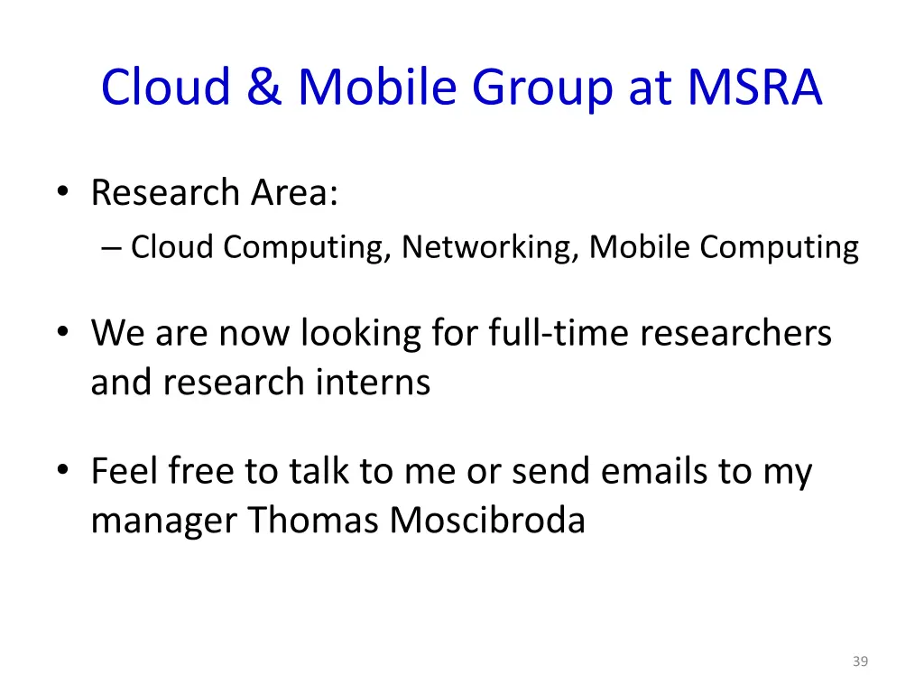 cloud mobile group at msra