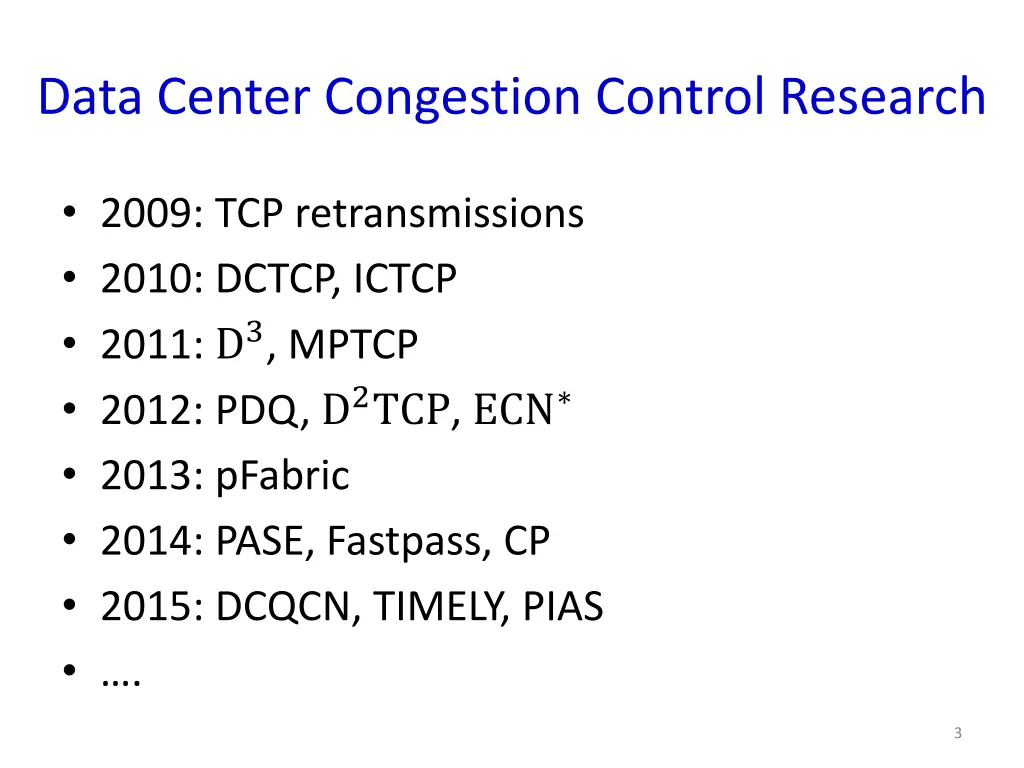 data center congestion control research