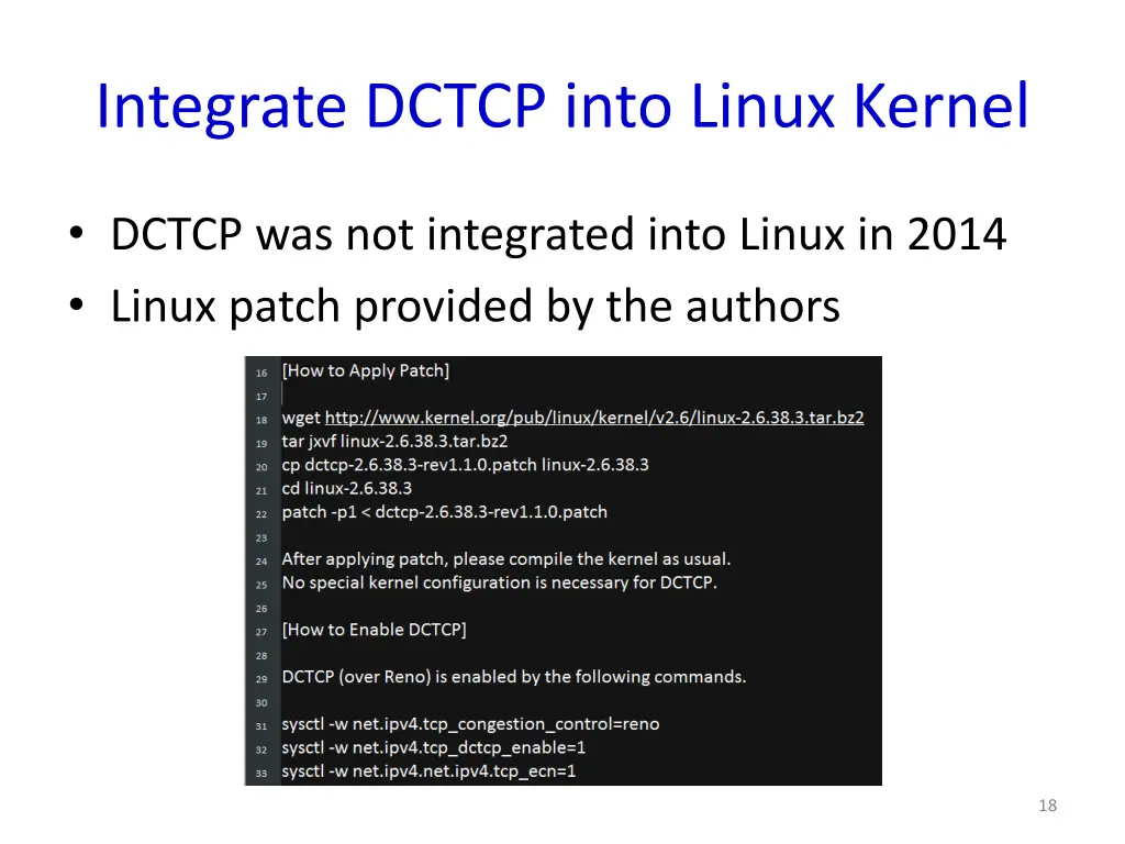 integrate dctcp into linux kernel