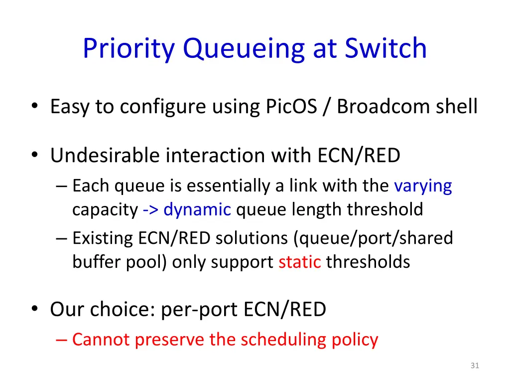 priority queueing at switch