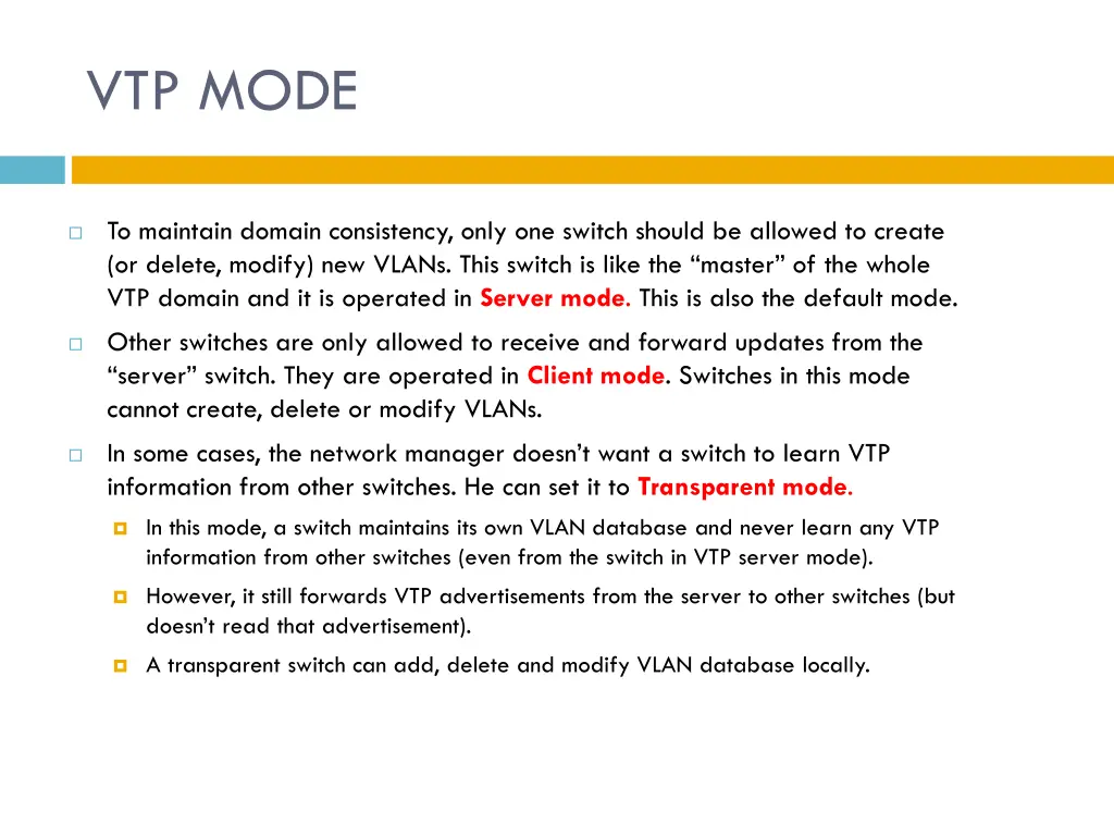 vtp mode