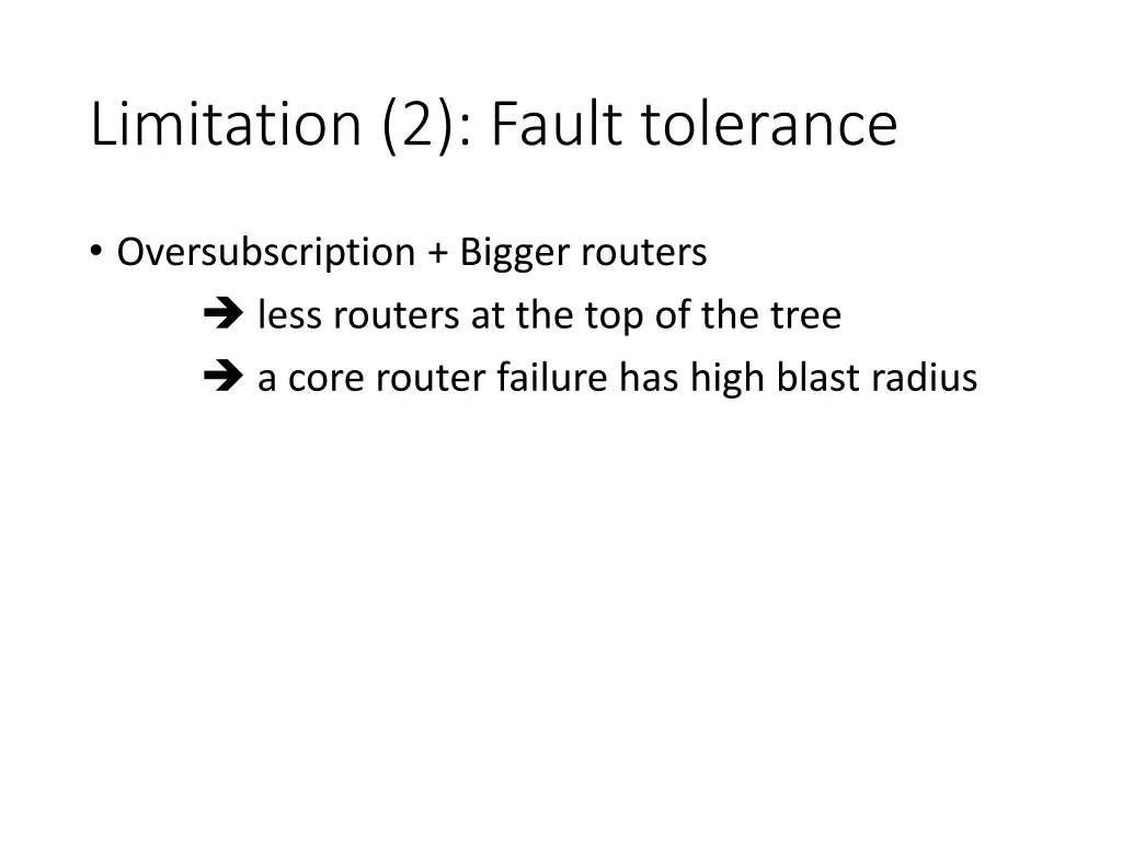 limitation 2 fault tolerance