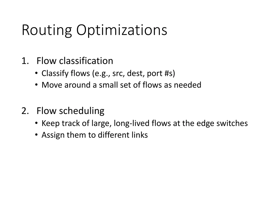 routing optimizations