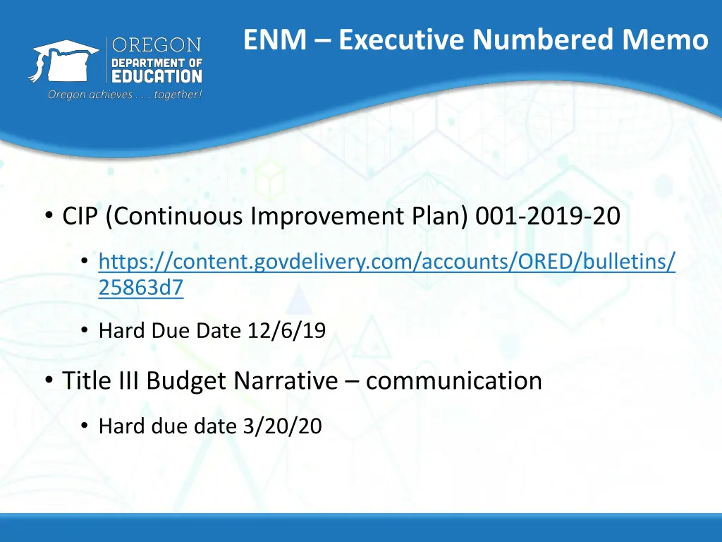 enm executive numbered memo