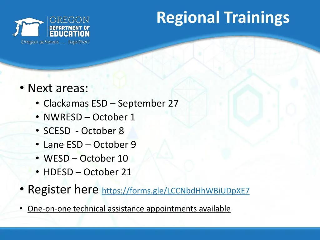 regional trainings