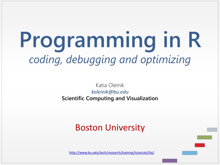 programming in r coding debugging and optimizing