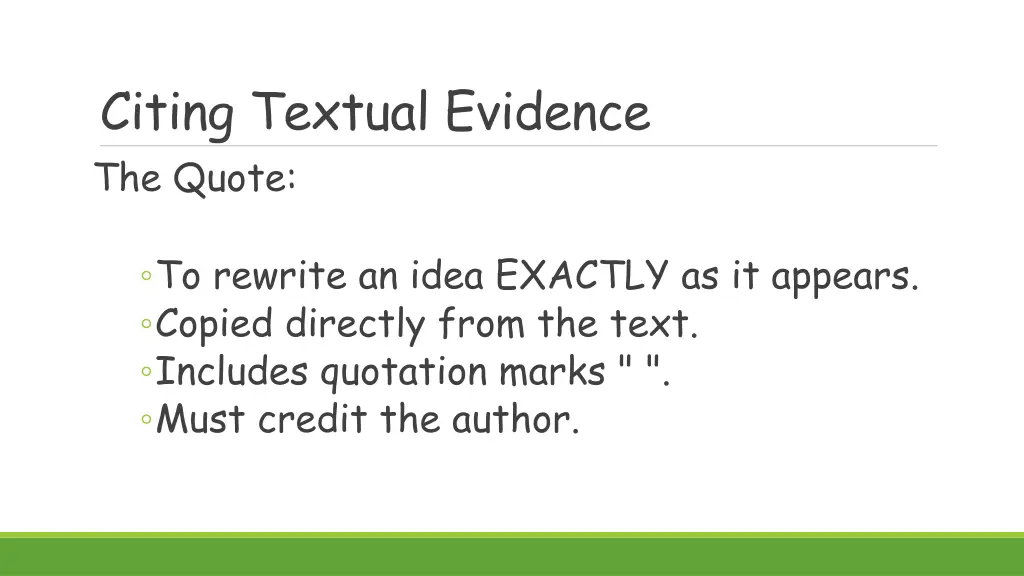 citing textual evidence the quote