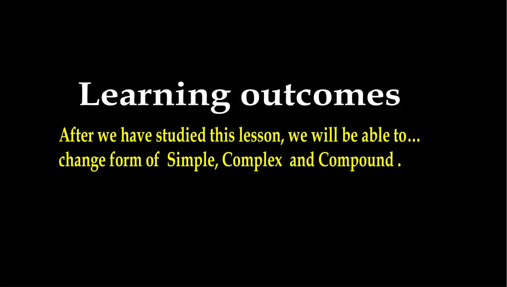 learning outcomes