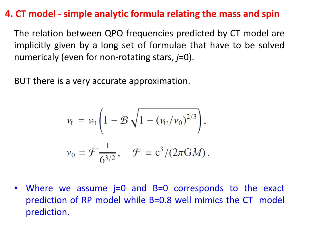 4 ct model simple analytic formula relating